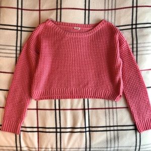Pink Knitted Crop Top